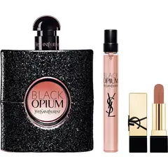 YVES SAINT LAURENT - Set Perfume Mujer Black Opium EDP 90ml + 10ml + Mini Rouge Pur Couture