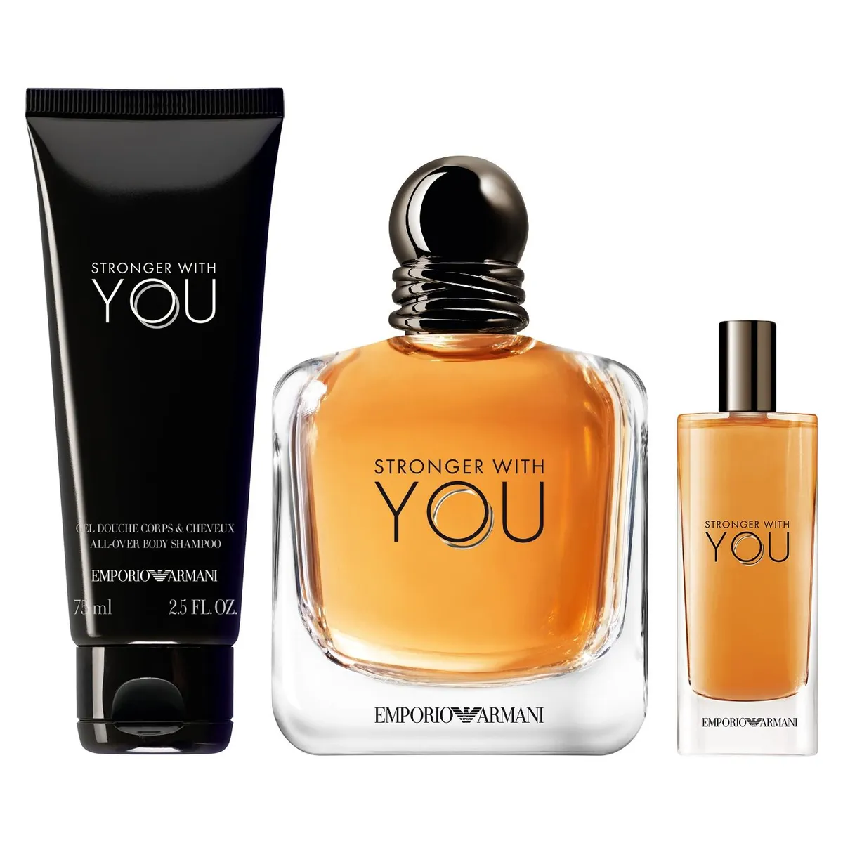 GIORGIO ARMANI - Set Perfume Hombre Stronger With You Eau de Toilette 100ml + 15ml + Gel de Ducha 75ml Giorgio Armani
