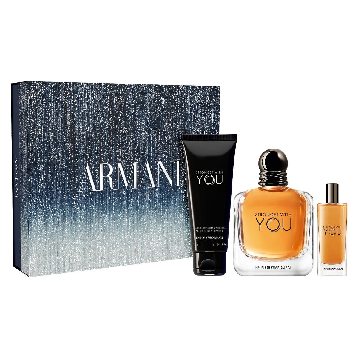 GIORGIO ARMANI - Set Perfume Hombre Stronger With You Eau de Toilette 100ml + 15ml + Gel de Ducha 75ml Giorgio Armani