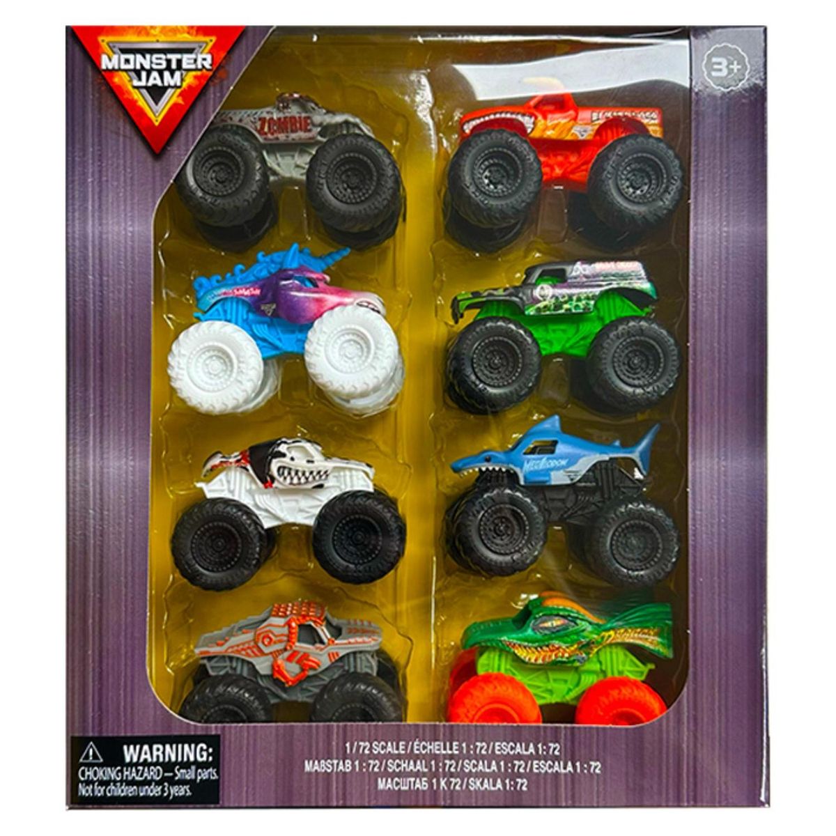 MONSTER JAM - Pack 8 Autos Monster Jam Escala 1:72