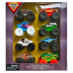 MONSTER JAM - Pack 8 Autos Escala 1:72