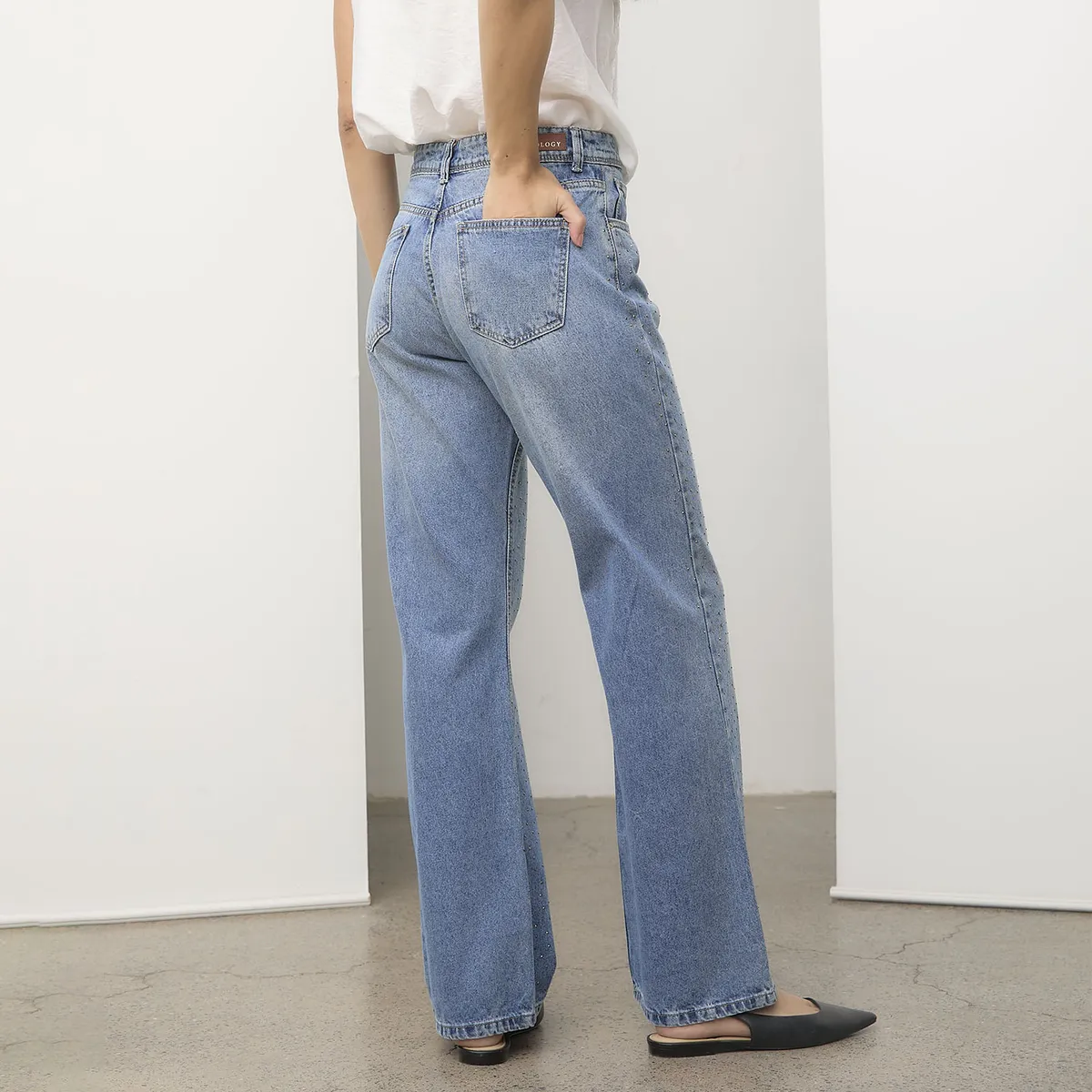 APOLOGY - Jeans Wide Leg Tiro Medio Mujer Apology