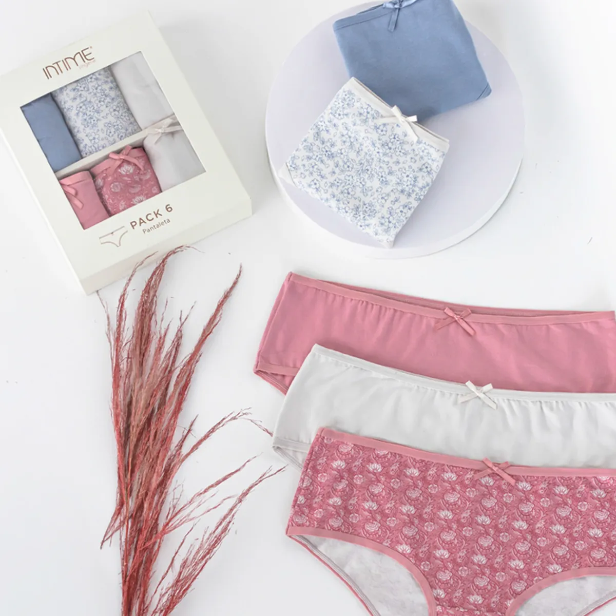 INTIME - Pack 6 Pantaletas Alta Mujer Intime