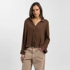 LOLITA LPK - Blusa Sole Lino Chocolate Mujer