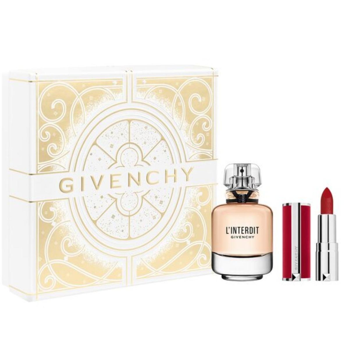 GIVENCHY - Set Perfume Mujer L'interdit Eau de Parfum 80ml + Labial Le Rouge Deep Velvet Givenchy