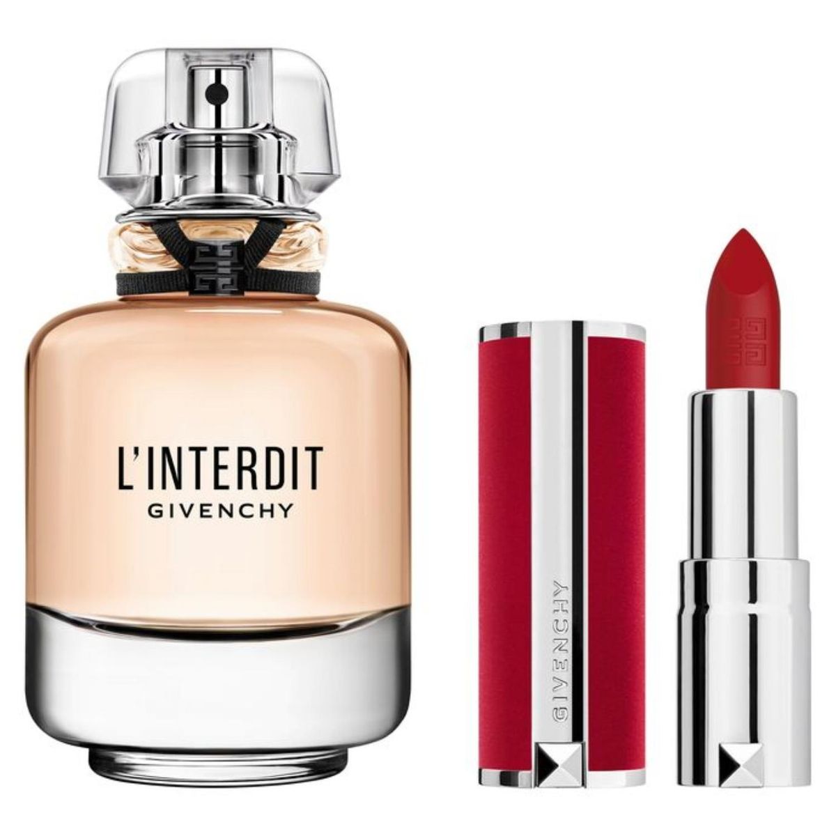 GIVENCHY - Set Perfume Mujer L'interdit Eau de Parfum 80ml + Labial Le Rouge Deep Velvet Givenchy