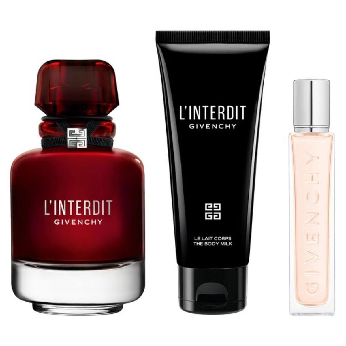 GIVENCHY - Set Perfume Mujer L'interdit Rouge Eau de Parfum 80ml + Crema Corporal 75ml + Travel Size 12,5ml Givenchy