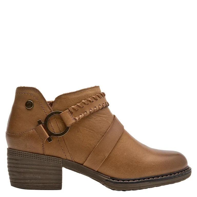 Botin Mujer Cuero Caramelo