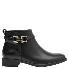 16 HRS - Botin Mujer Cuero Negro