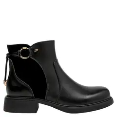 16 HRS - Botin Mujer Cuero Negro