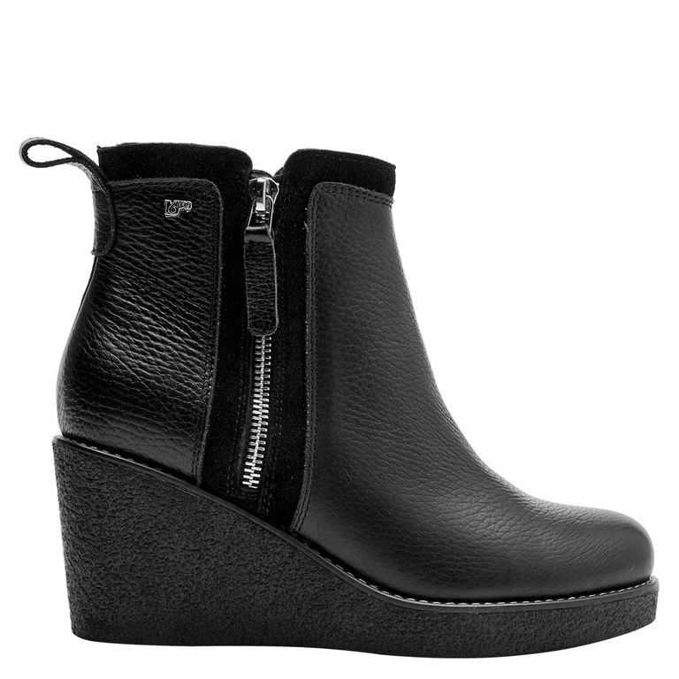 16 HRS Botin Mujer Cuero Negro