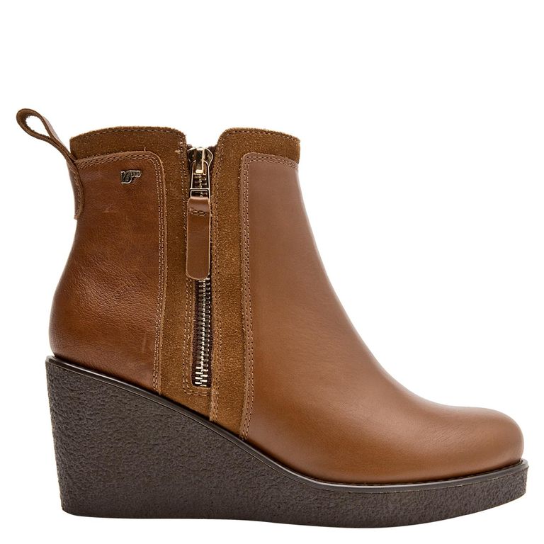 Botín Mujer Cuero Camel