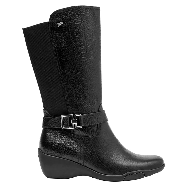 16 HRS Bota Mujer Cuero Negro