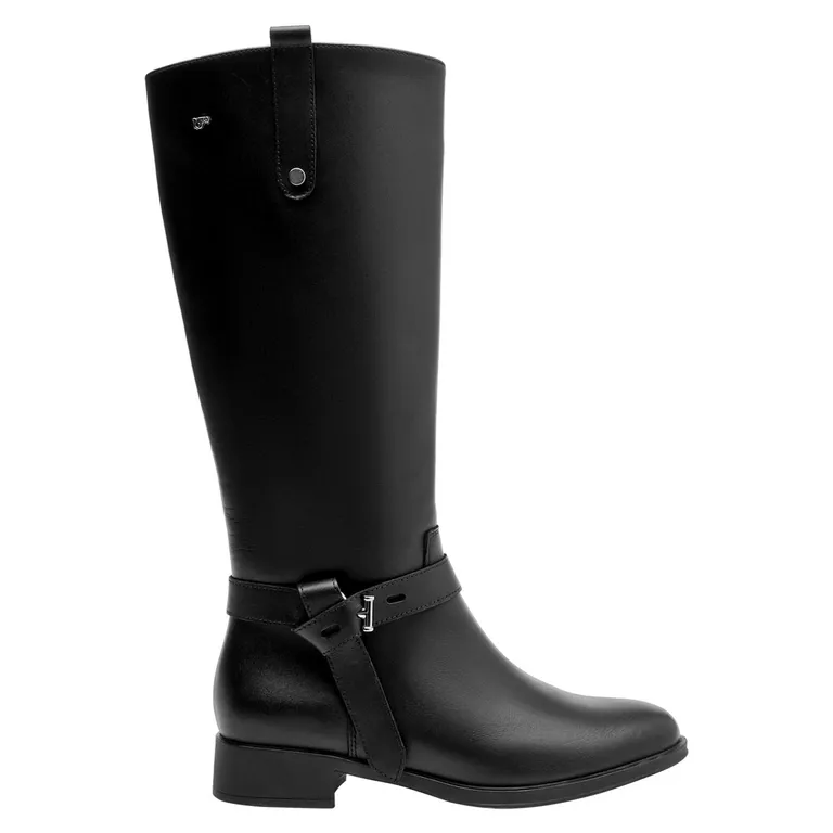 16 HRS Bota Mujer Cuero Negro