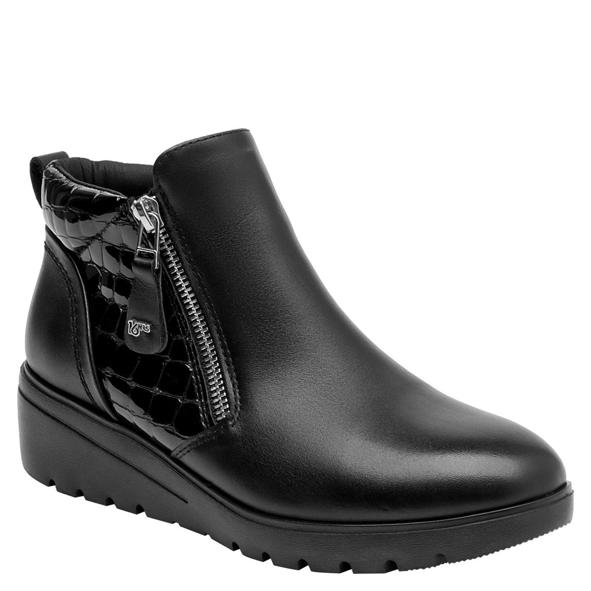 16 HRS - Botin Mujer Cuero Negro 16 Hrs
