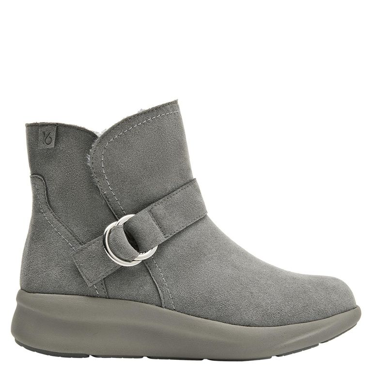 Botin Mujer Cuero Gris