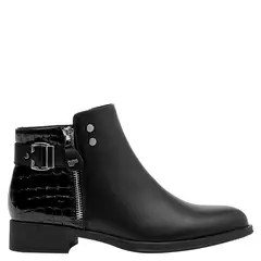 16 HRS - Botin Mujer Cuero Negro