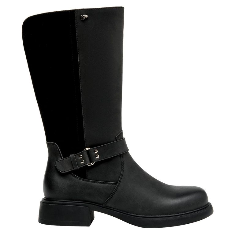 16 HRS Bota Mujer Cuero Negro