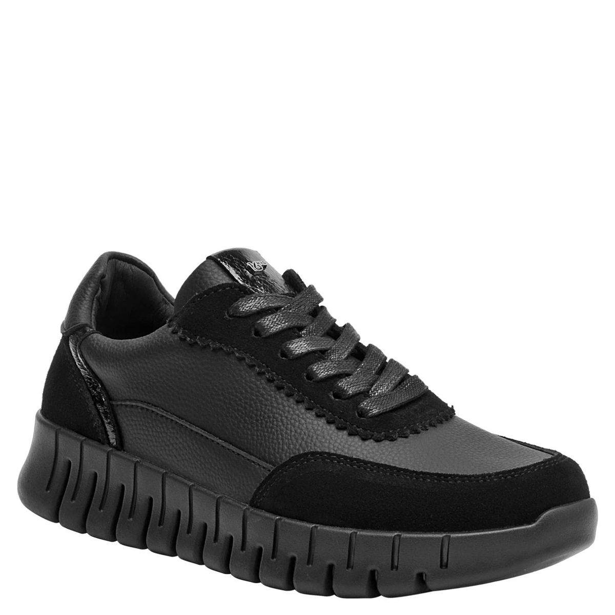 16 HRS - Zapatilla Urbana Mujer Cuero Negro 16 Hrs