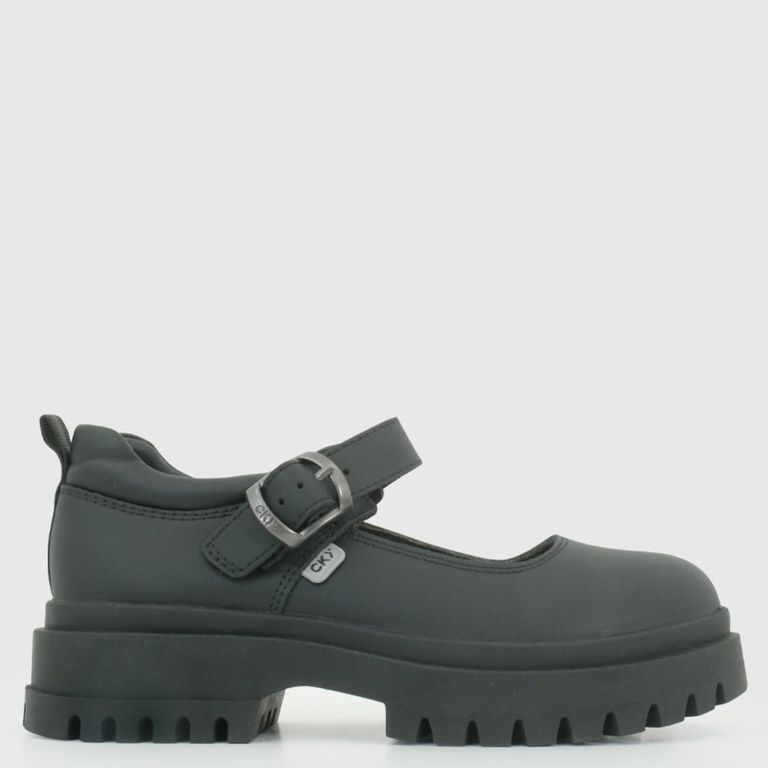COLLOKY Zapato Escolar Niña Cuero Negro (34 a 39)