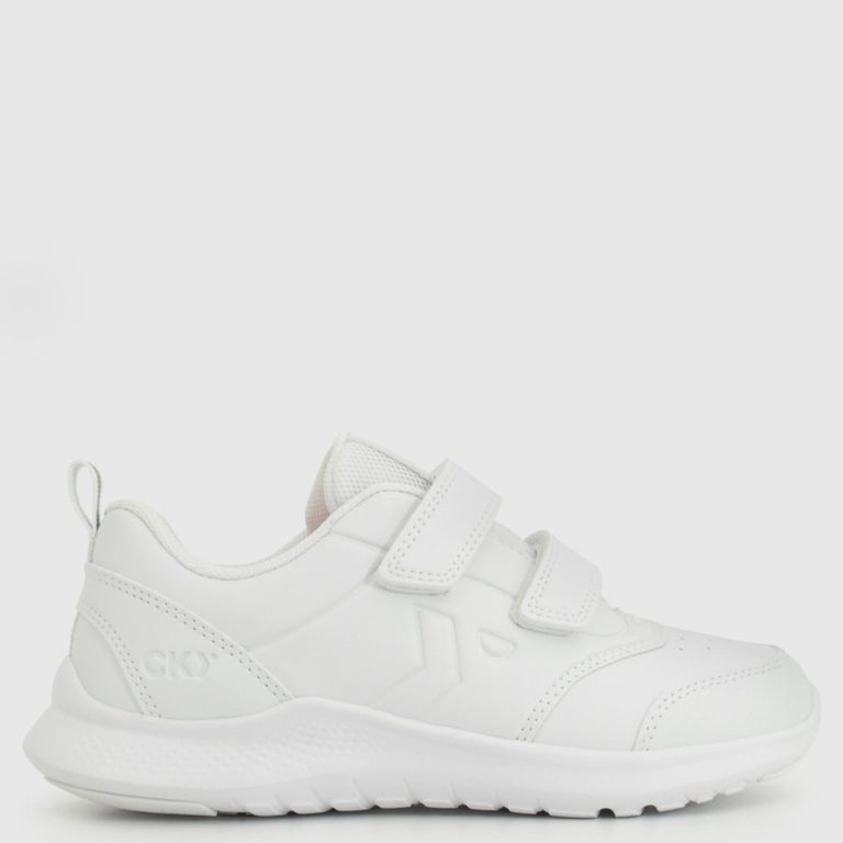 COLLOKY Zapatilla Escolar Unisex Niño Blanco (30 A 33)