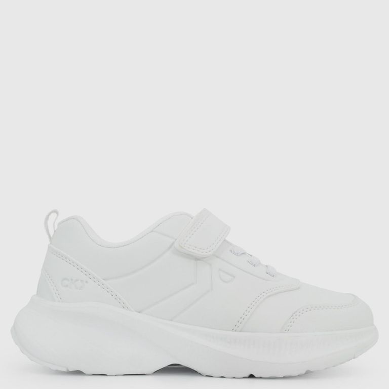 COLLOKY Zapatilla Escolar Unisex Niño Blanco (34 A 41)