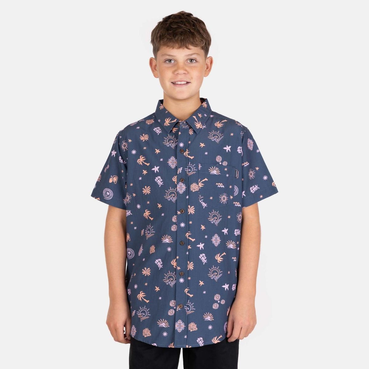 MAUI AND SONS - Camisa Manga Corta Niño Azul Maui And Sons