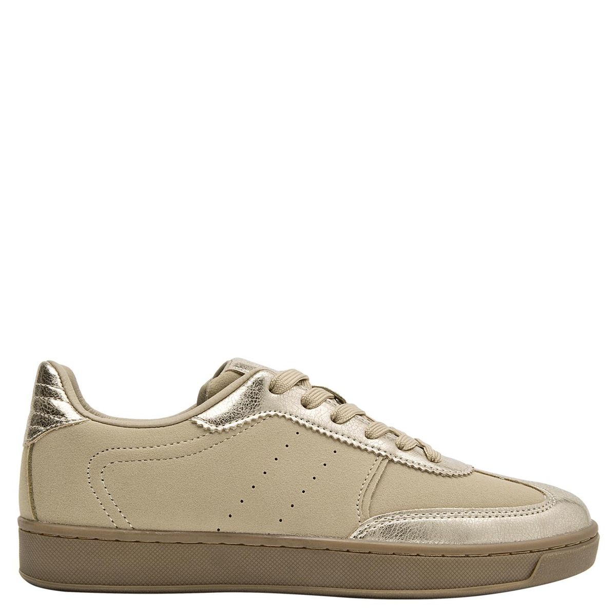 POLLINI - Zapatilla Urbana Mujer Cuero Beige Pollini
