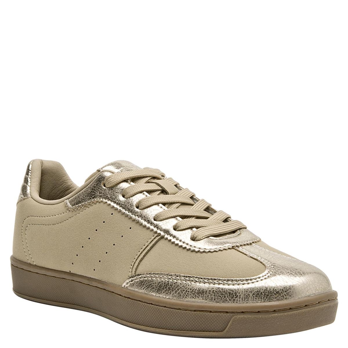 POLLINI - Zapatilla Urbana Mujer Cuero Beige Pollini