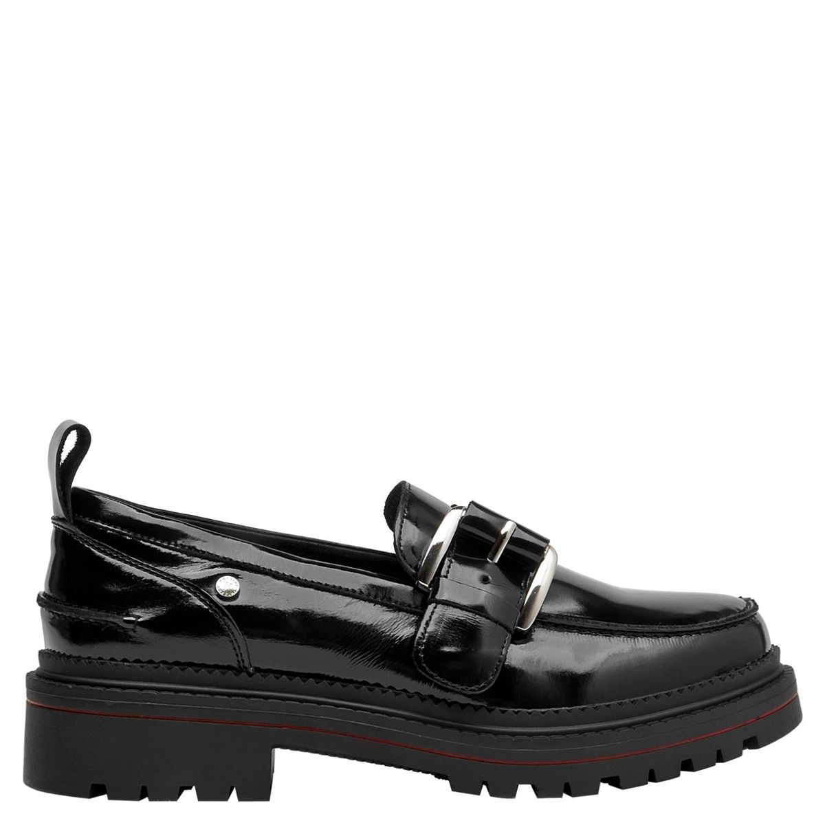 POLLINI - Zapato Casual Mujer Cuero Negro Pollini