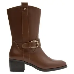 POLLINI - Bota Mujer Cuero Café