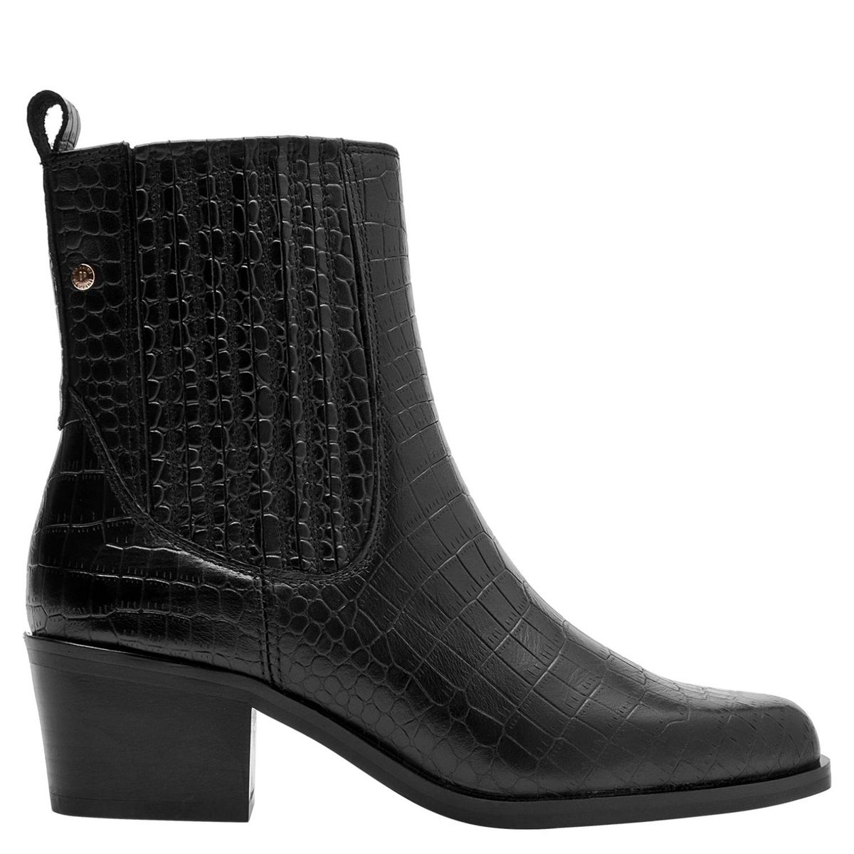 POLLINI - Botin Mujer Cuero Negro Pollini