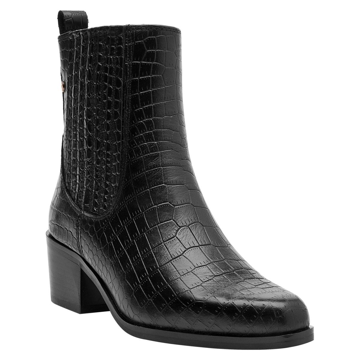 POLLINI - Botin Mujer Cuero Negro Pollini