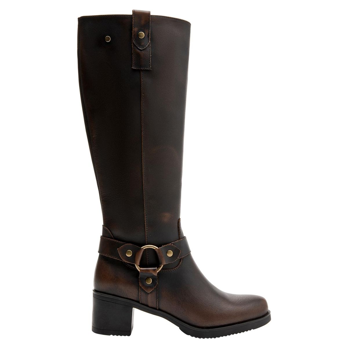 POLLINI - Bota Mujer Cuero Café Oscuro Pollini