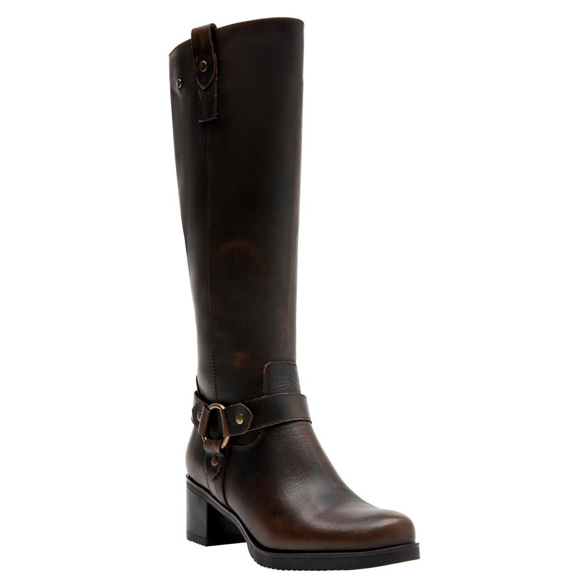 POLLINI - Bota Mujer Cuero Café Oscuro Pollini