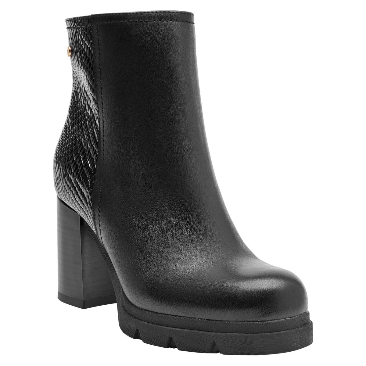 POLLINI - Botin Mujer Cuero Negro Pollini