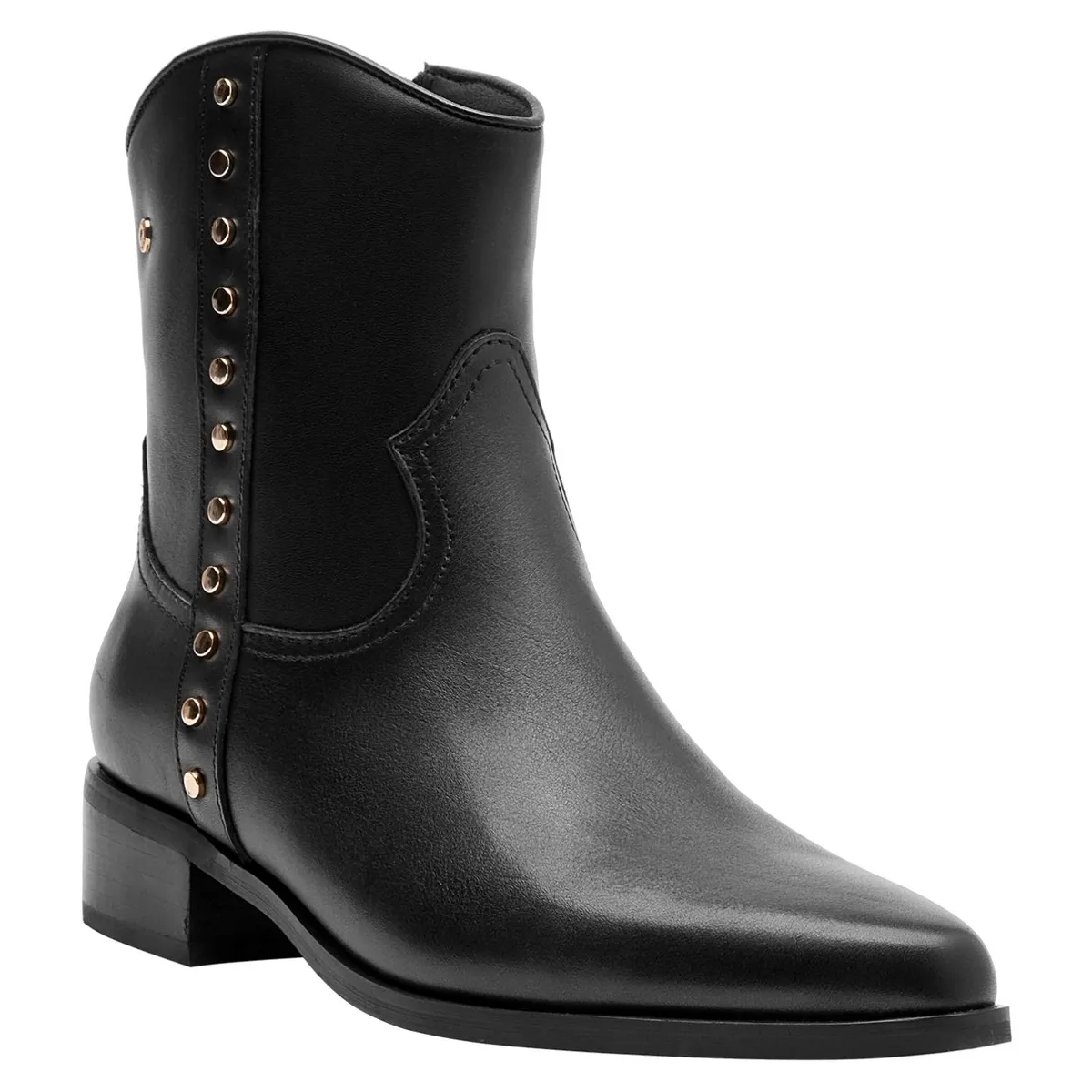 POLLINI - Botin Mujer Cuero Negro Pollini