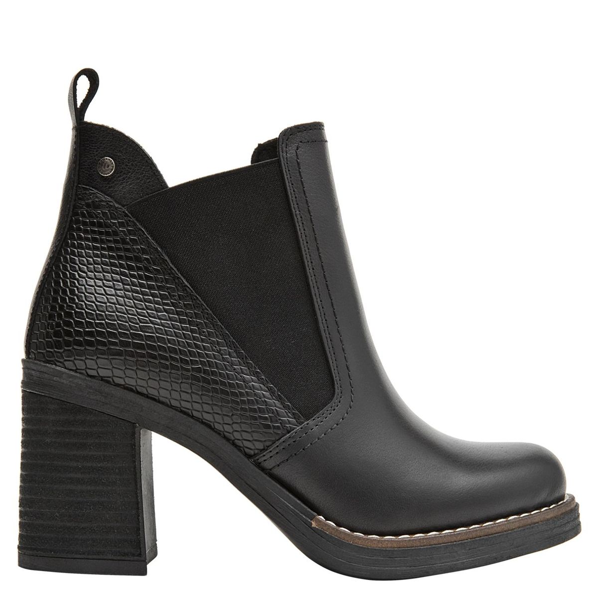 POLLINI - Botin Mujer Cuero Negro Pollini