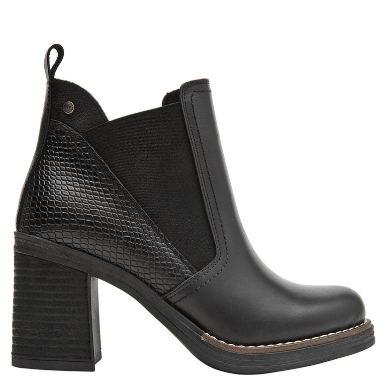 Botin Mujer Cuero Negro
