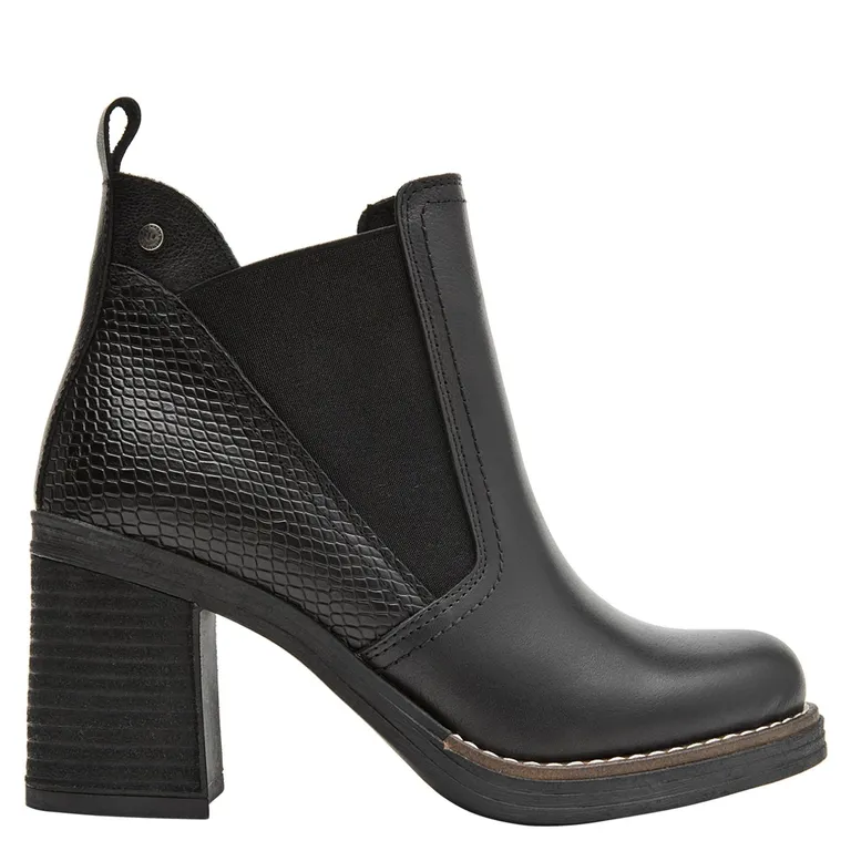 POLLINI Botin Mujer Cuero Negro