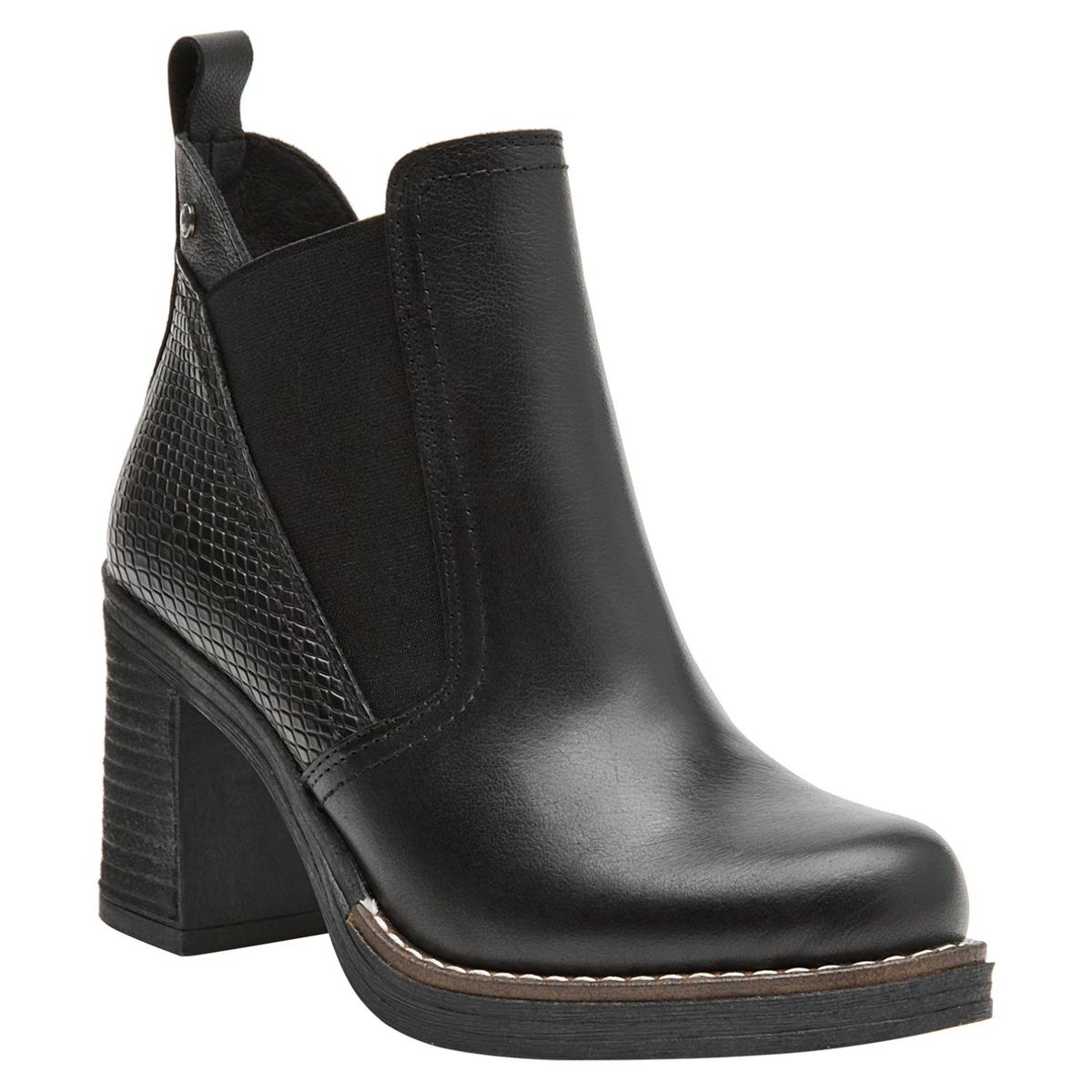 POLLINI - Botin Mujer Cuero Negro Pollini