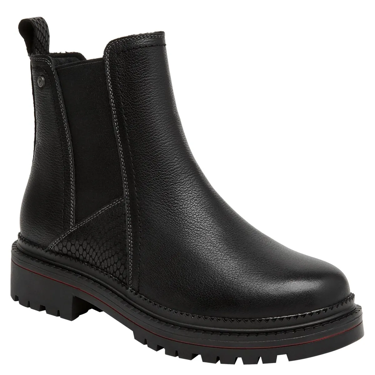 POLLINI - Botin Mujer Cuero Negro Pollini