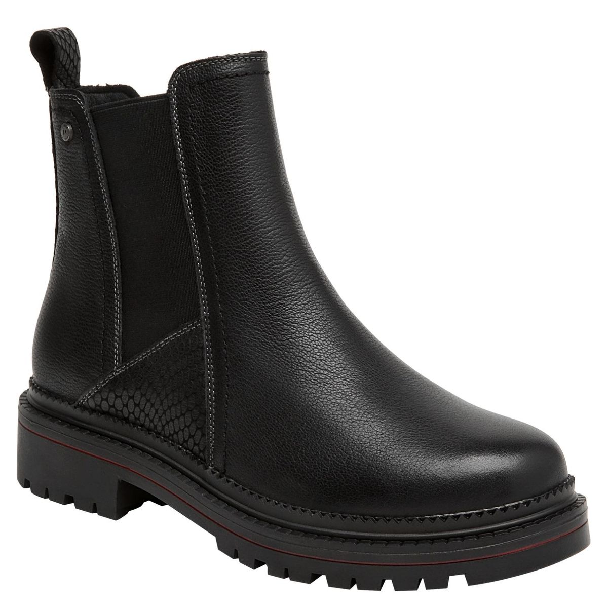 POLLINI - Botin Mujer Cuero Negro Pollini