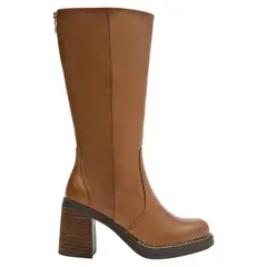 POLLINI - Bota Mujer Cuero Café