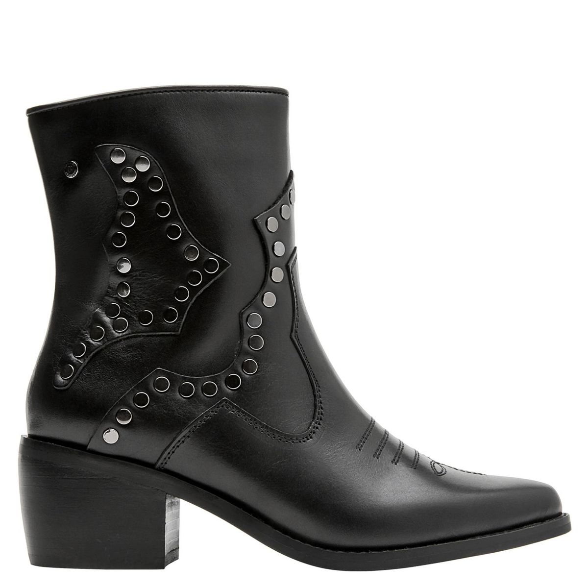POLLINI - Botin Mujer Cuero Negro Pollini