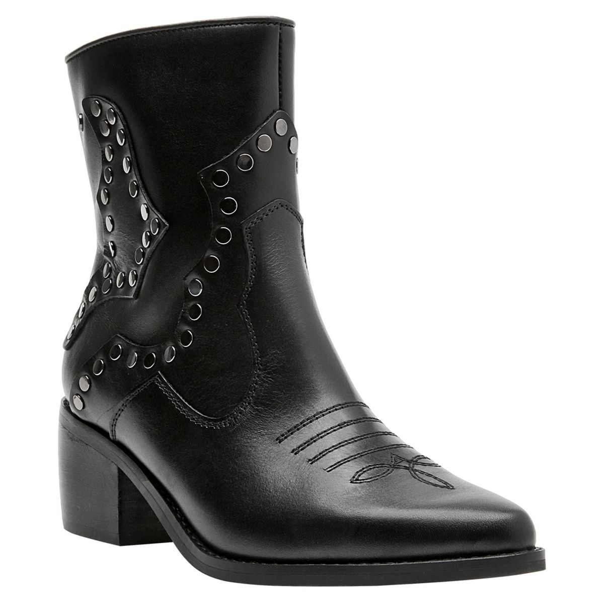 POLLINI - Botin Mujer Cuero Negro Pollini