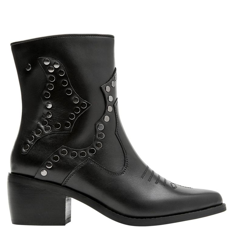 Botin Mujer Cuero Negro