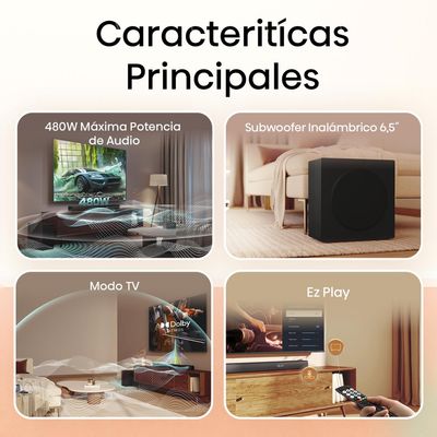 Imagen 2 del producto Soundbar y Subwoofer Bluetooth HS3100 3.1
