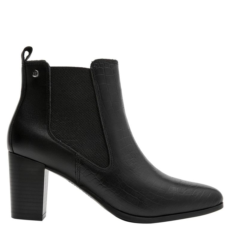 BRUNO ROSSI Botin Mujer Cuero Negro