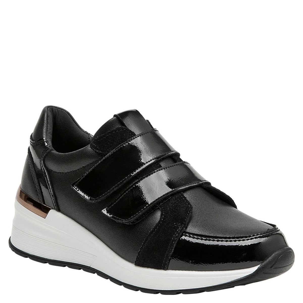 BRUNO ROSSI - Zapatilla Urbana Mujer Cuero Negro Bruno Rossi